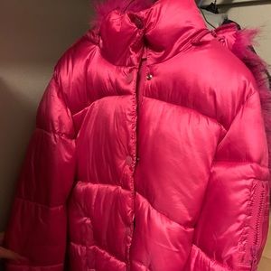 Hot Pink Puffy Coat SMALL